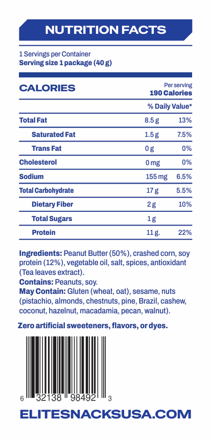Ingredients & Nutrition panel