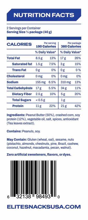 Ingredients & Nutrition panel